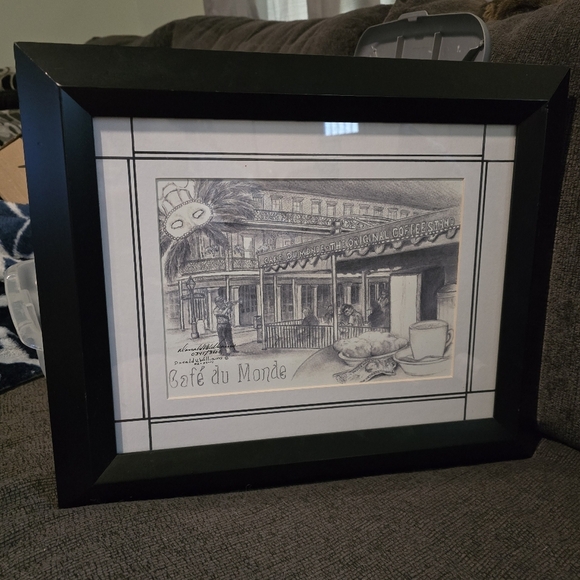 Donald WilliamsCafe du Monde Drawing 0341/3000 Framed